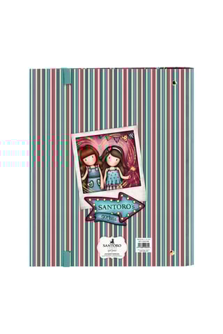 Dossier com argolas Santoro’s Fireworks Fúcsia e turquesa 27 x 32 x 3,5 cm