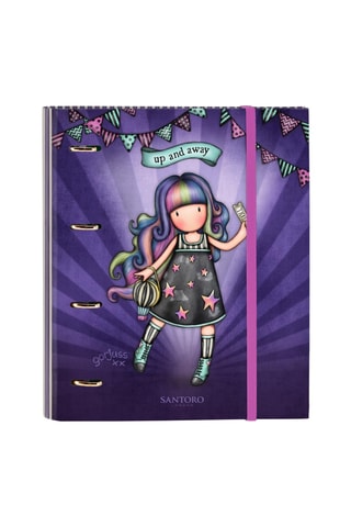 Dossier com argolas Santoro’s Up and Away - Violeta e cru - 27 x 32 x 3,5 cm