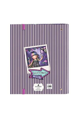 Dossier com argolas Santoro’s Up and Away - Violeta e cru - 27 x 32 x 3,5 cm