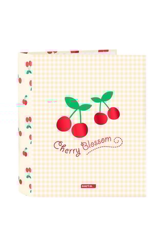 Dossier em cartão Bege e vermelho - 27 x 33 cm