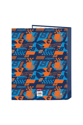 Dossier com argolas Hotweels - Azul-marinho e laranja