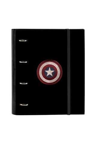 Classeur à anneaux Captain America - Noir - 27 x 32 x 3,5 cm
