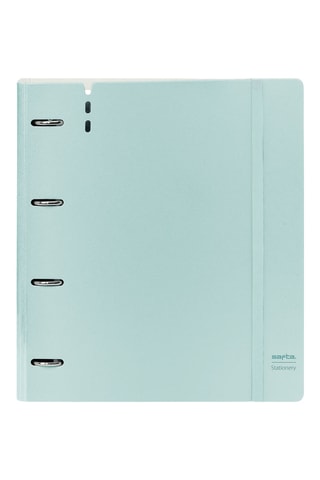 Dossier com argolas - 100 folhas - Azul-celeste - 32 x 27 x 4 cm