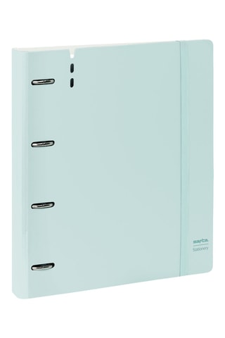 Dossier com argolas - 100 folhas - Azul-celeste - 32 x 27 x 4 cm