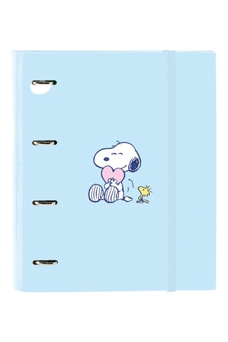 Dossier com argolas Snoopy e Woodstock Snoopy e Os Peanuts - Azul - 27 x 32 x 3,5 cm
