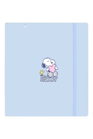 Dossier com argolas Snoopy e Woodstock Snoopy e Os Peanuts - Azul - 27 x 32 x 3,5 cm