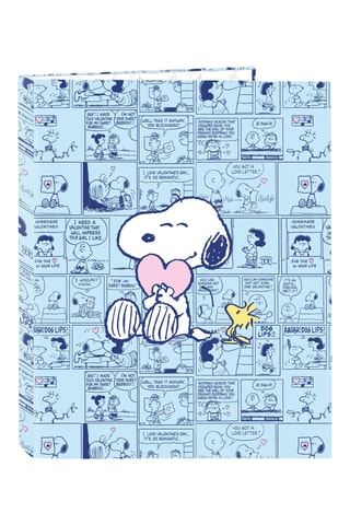 Dossier com argolas Snoopy e Os Peanuts - Azul - 26,5 x 33 x 4 cm