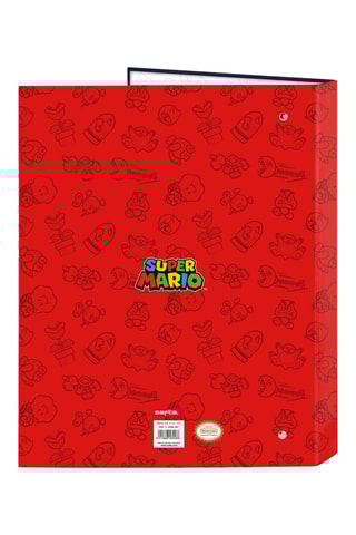 Dossier com argolas Super Mario - Azul-marinho e vermelho - 26,5 x 33 x 4 cm