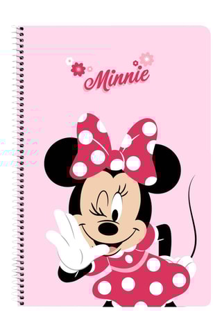 Carnet à spirale Minnie Disney - 80 pages - Rose - 21,5 x 31 x 1 cm