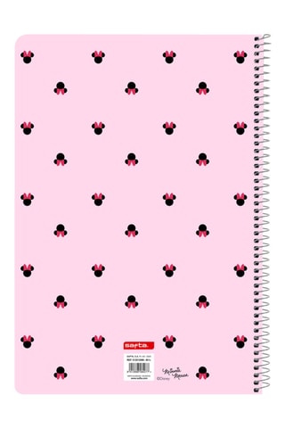 Carnet à spirale Minnie Disney - 80 pages - Rose - 21,5 x 31 x 1 cm