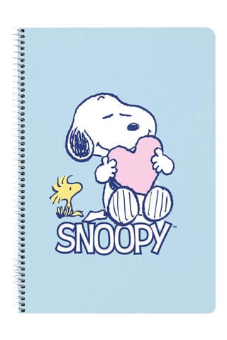 Caderno espiral Snoopy e Os Peanuts - 80 páginas - Azul - 21,5 x 31 x 1 cm