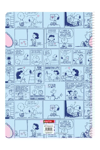 Caderno espiral Snoopy e Os Peanuts - 80 páginas - Azul - 21,5 x 31 x 1 cm