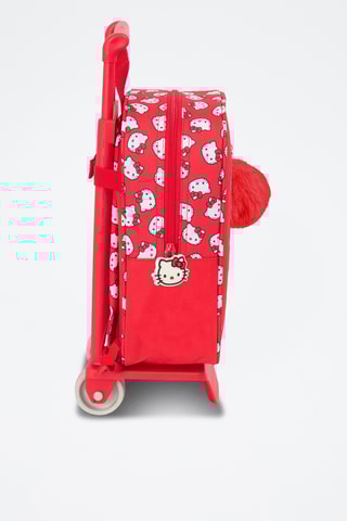 Mochila com rodas Hello Kitty Sanrio - Vermelho