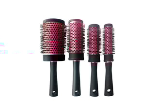 Brosse à brushing Noir et rose - 24 x 4,4 cm