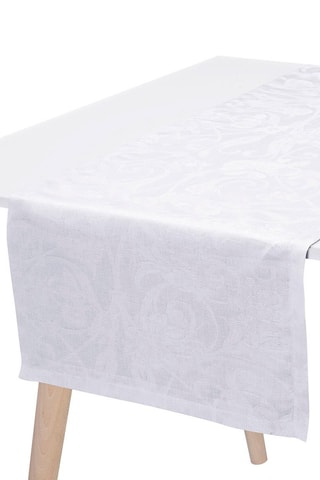 Caminho de mesa em linho Tivoli Branco - 50 x 270 cm