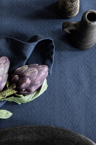Toalha de mesa Slow Life Re-Use - Azul-escuro