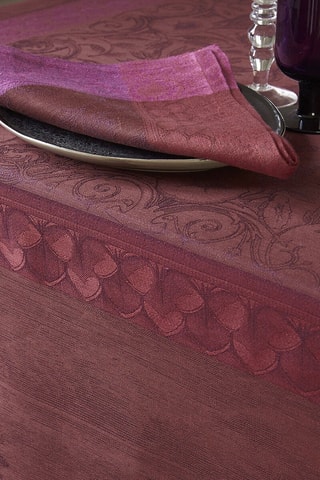 Toalha de mesa em linho Symphonie Baroque - Vermelho e violeta