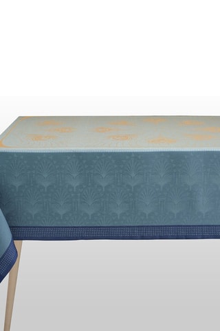 Toalha de mesa em linho Cabaret - Azul e laranja
