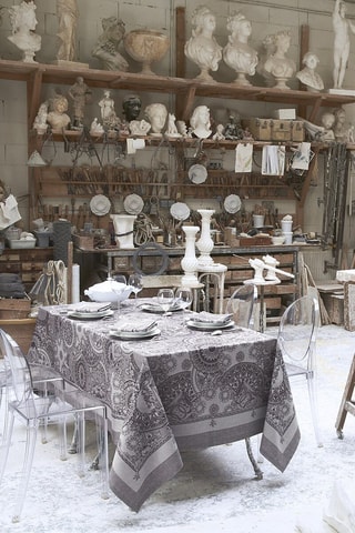 Toalha de mesa ronde Porcelaine - Cinzento