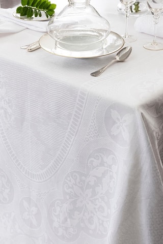 Toalha de mesa em linho Evasion Céleste - Branco