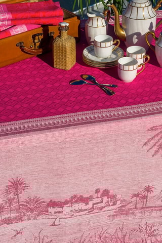 Toalha de mesa em linho Croisière sur le Nil - Rosa