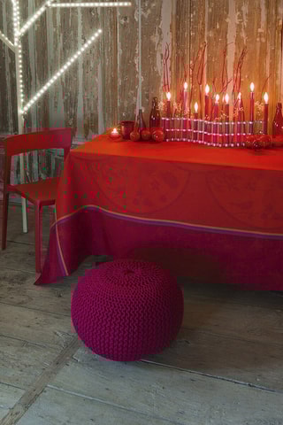 Toalha de mesa em linho Contes d'hiver - Vermelho