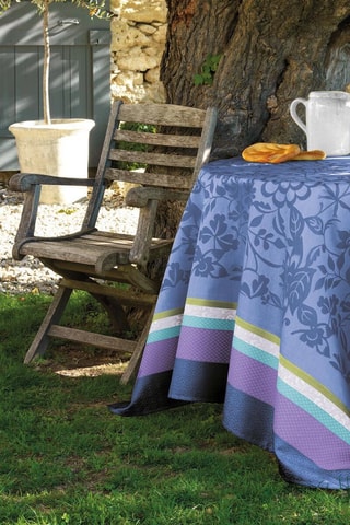Toalha de mesa revestida Provence - Azul e lilás