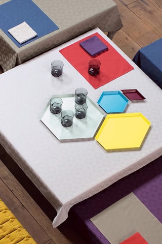 Toalha de mesa Cubic - Cinzento-claro