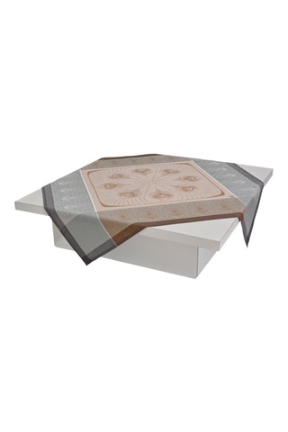 Toalha de mesa em linho Cabaret - Bege e cinzento