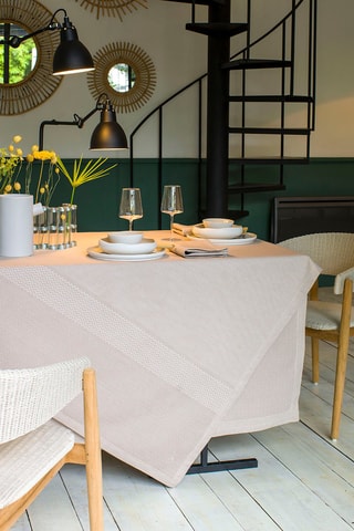 Toalha de mesa retangular Slow Life Bege