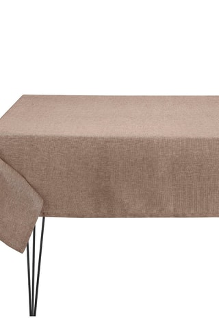 Toalha de mesa retangular em linho Casual Natte Castanho