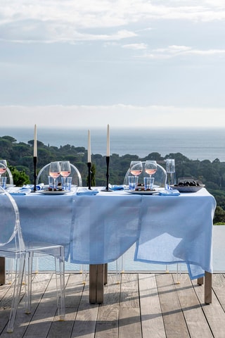 Toalha de mesa retangular em linho Portofino - Azul - 175 x 320