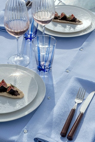 Toalha de mesa retangular em linho Portofino - Azul - 175 x 320