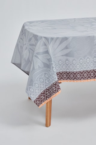 Toalha de mesa revestida quadrada Nature Sauvage - Cinzento, castanho e laranja - 175 x 175 cm