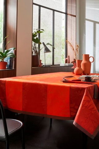 Toalha de mesa retangular Bemgale - Laranja - 174 x 250 cm