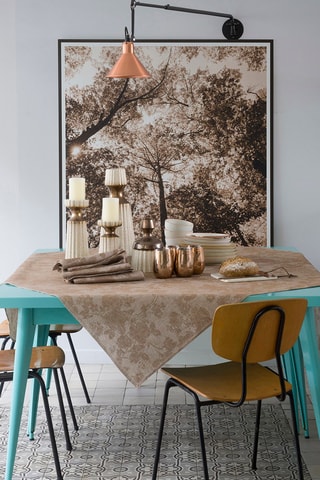 Toalha de mesa em linho Casual Flower - Castanho
