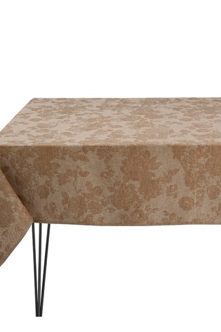 Toalha de mesa em linho Casual Flower - Castanho