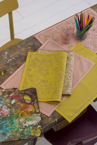 4 individuais de mesa Osmose tressage Rosa-velho - 50 x 36 cm