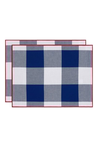 2 individuais de mesa Elysée - Azul-marinho e vermelho - 48 x 36 cm