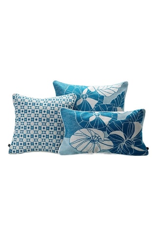 Capa de almofada Pochoir - Azul - 50 x 50 cm