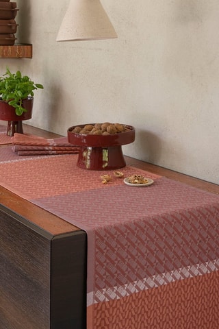 Caminho de mesa Veine Graphique - Vermelho - 50 x 150 cm