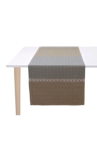 Caminho de mesa Veine Graphique - Cinzento e castanho - 50 x 150 cm