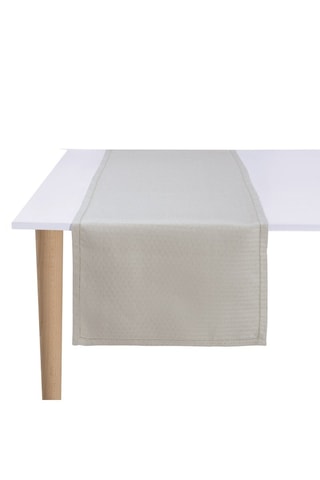 Caminho de mesa em linho Portofino Geo - Bege - 50 x 150 cm