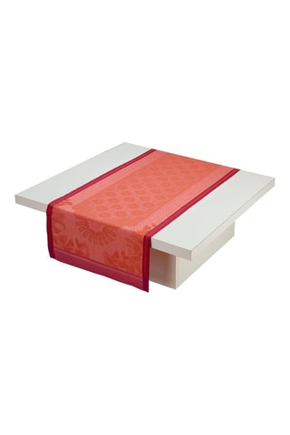 Caminho de mesa em linho Jardin d'Orient - Vermelho - 50 x 150 cm