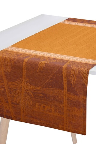 Caminho de mesa em linho Croisière sur le Nil - Laranja - 50 x 150 cm
