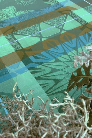 Caminho de mesa Hiver em Ecosse - Verde e azul - 50 x 200 cm
