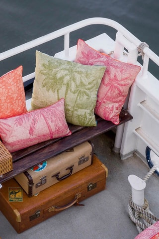 Capa de almofada em linho Croisière sur le Nil - Rosa - 48 x 27 cm