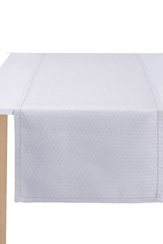 Caminho de mesa em linho Geo - Branco - 150 x 50 cm