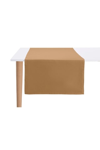 Caminho de mesa em linho Portofino Pluriel - Castanho - 55 x 175 cm