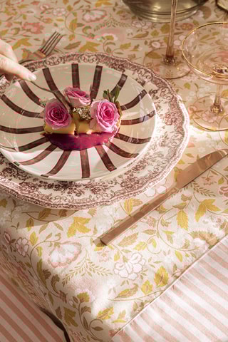 Toalha de mesa quadrada em linho Bohème - Bege - 150 x 150 cm